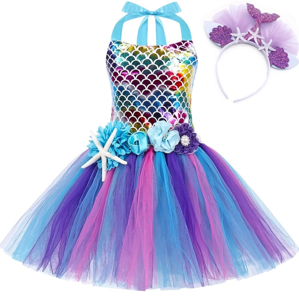 Mermaid Costume TuTu With Headband NWT